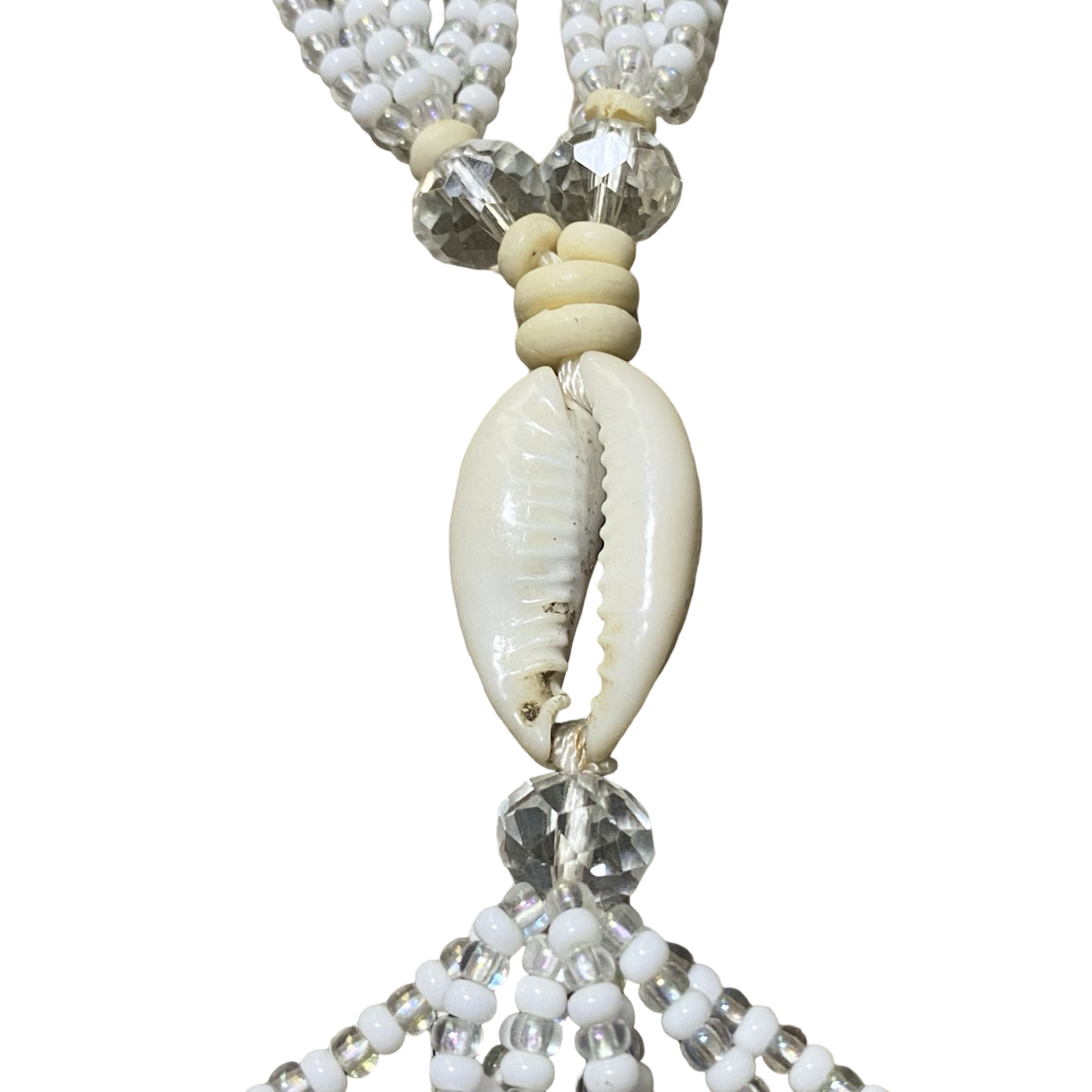 Handmade Mazo de Gala de Obatalá - Blanco & Plateado Yoruba Santeria Orisha con Ilde