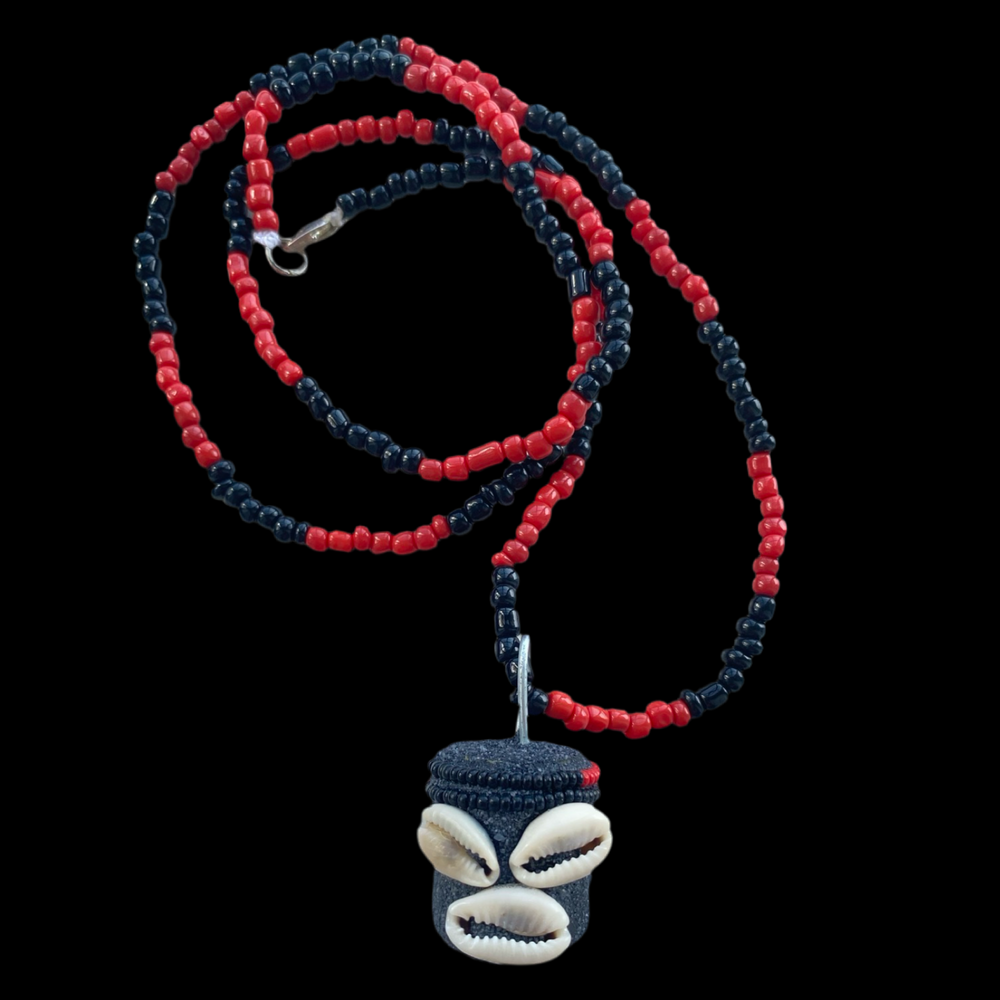Handmade Eleke de Eleguá Necklace – Red & Black Yoruba Santeria Orisha