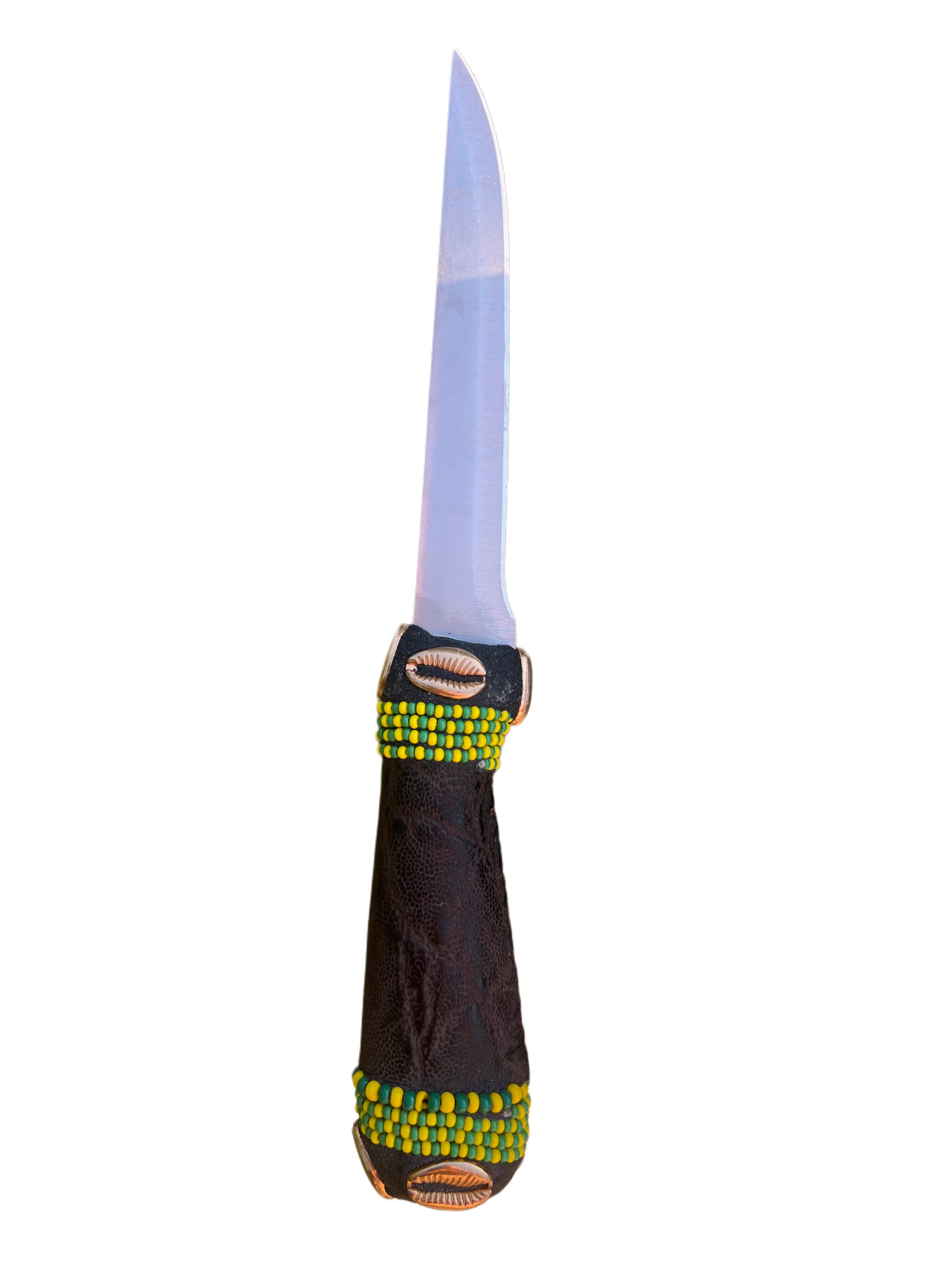 Pinaldo Cuchillo para Orunmila – De Piel, Diseño 1 (Knife with Leather for Orunmila – Design 1) - SanteriaGuide