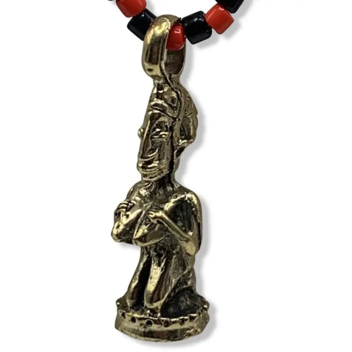 Eleke de Eleguá Eshu Alaje – Dije de Bronce (Collar Eshu Alaje con Colgante de Bronce)