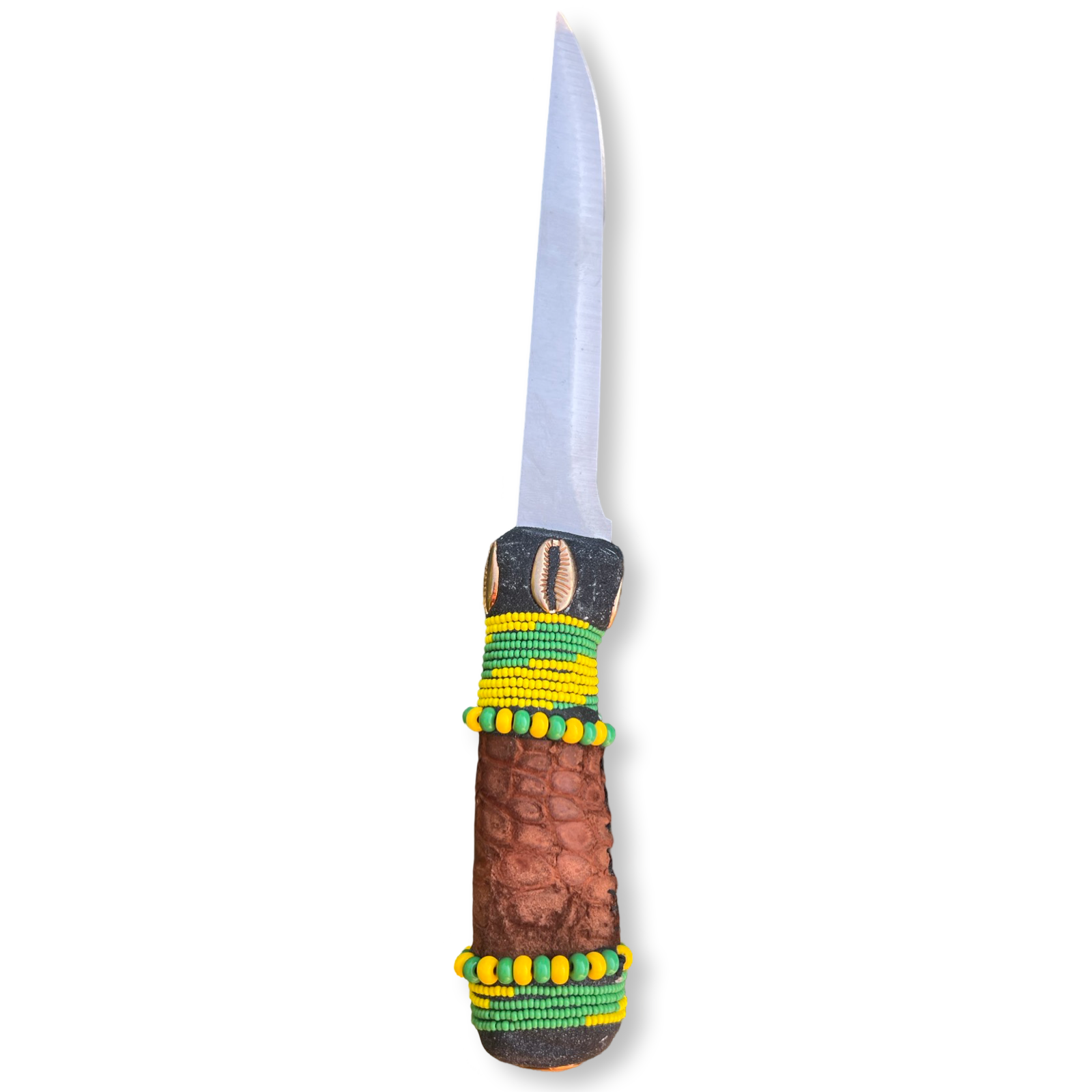 Cuchillo para Babalawo Santero Oba Oriate Orunmila - De Piel - Diseño 2