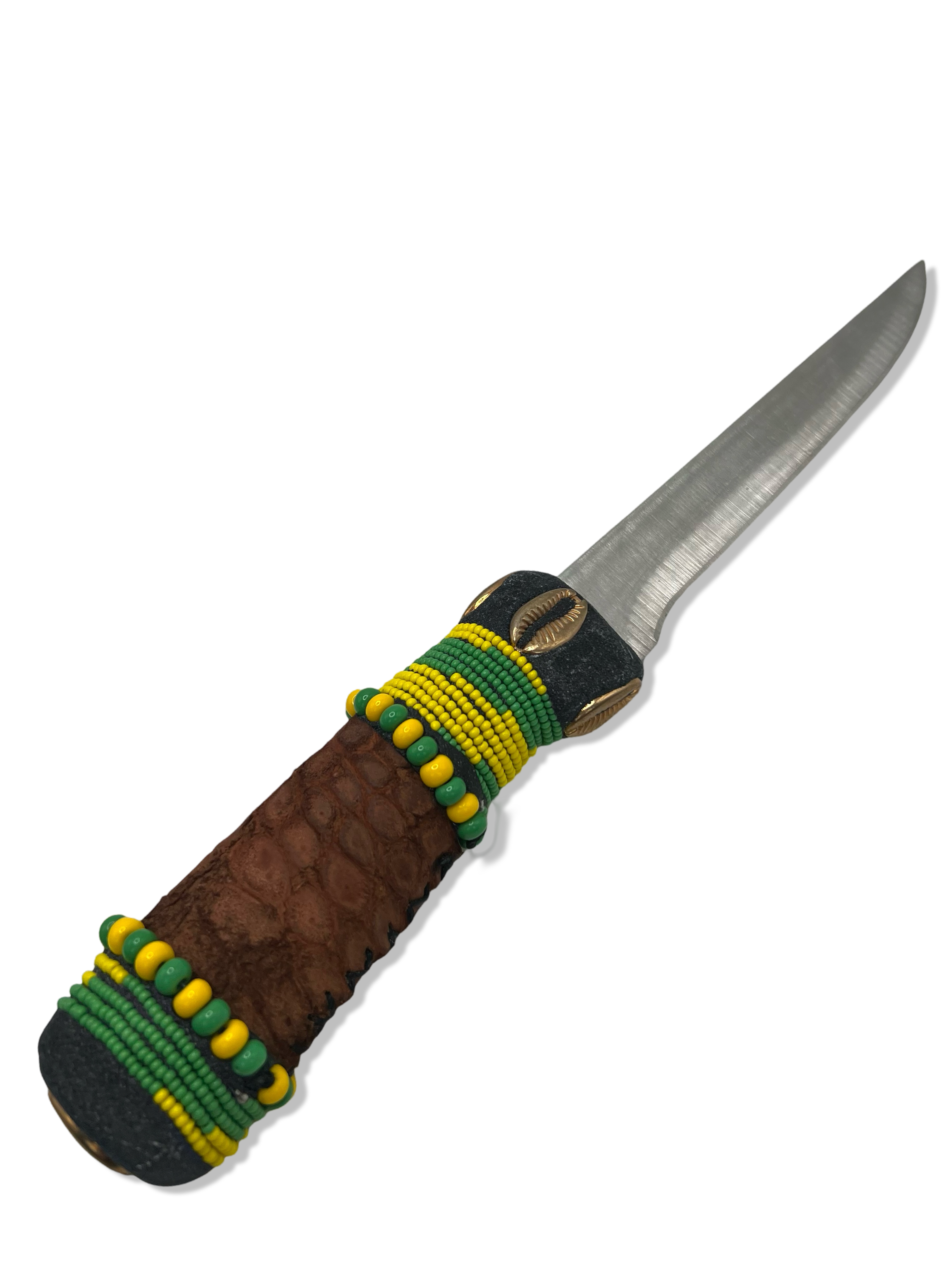 Cuchillo para Babalawo Santero Oba Oriate Orunmila - De Piel - Diseño 2