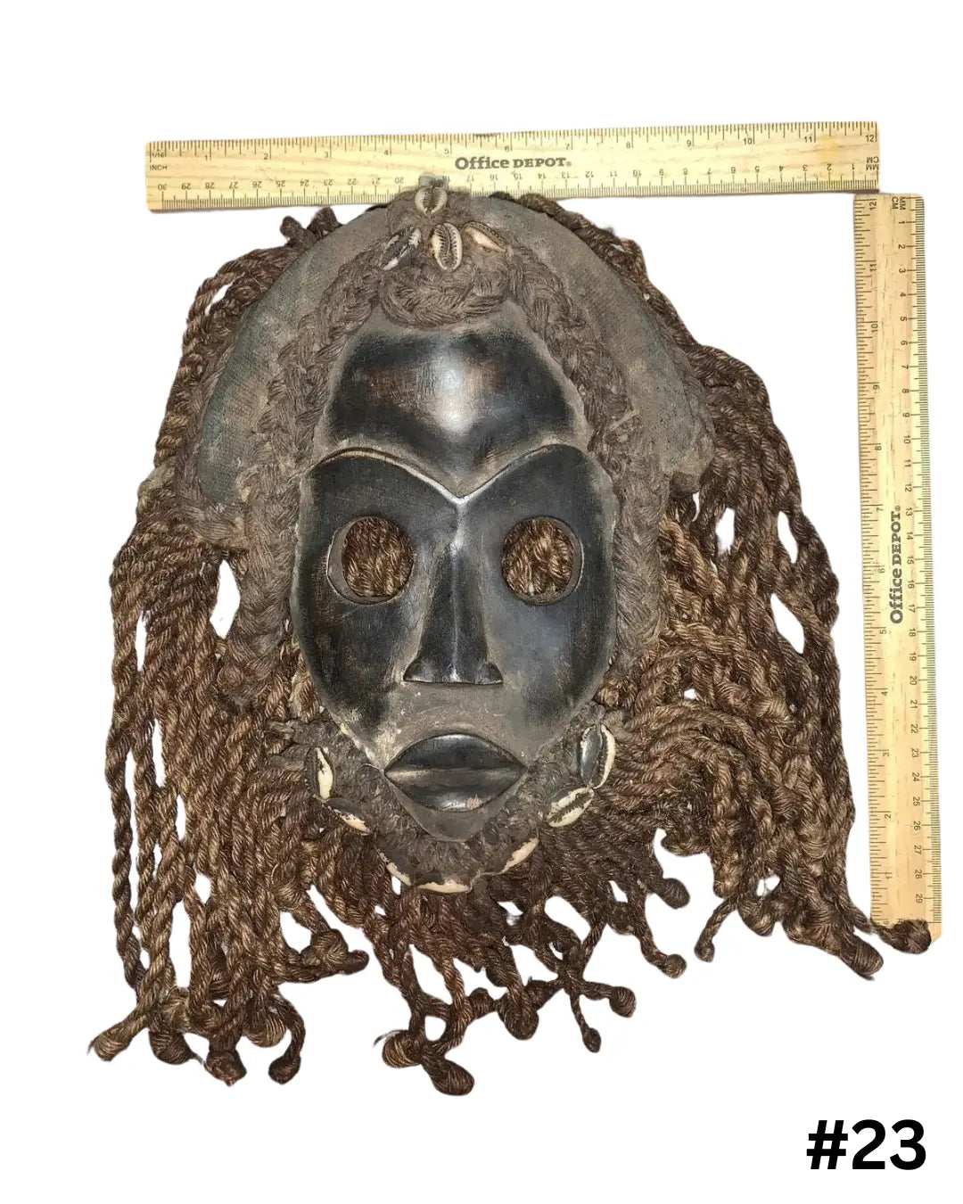 Dan Mask with Cowries and Rope Beard African Mask SanteriaGuide