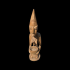 Hand-Carved Yoruba Bowl Statue - Wooden Ritual Offering & Spiritual Decor Santería Orisha