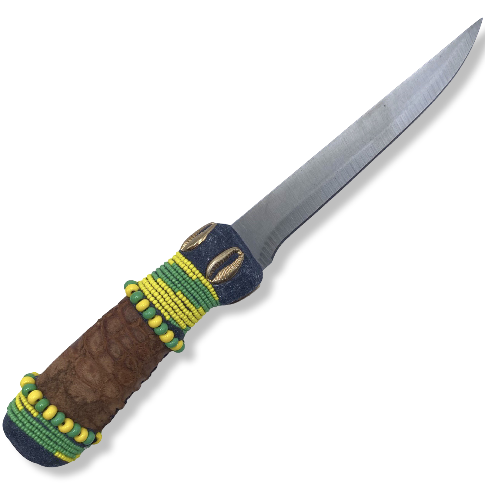 Cuchillo para Babalawo Santero Oba Oriate Orunmila - De Piel - Diseño 2