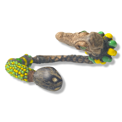 Handmade Ilde de Orunmila Bracelet - Ikin & Crocodile Yoruba Santeria Orisha - SanteriaGuide
