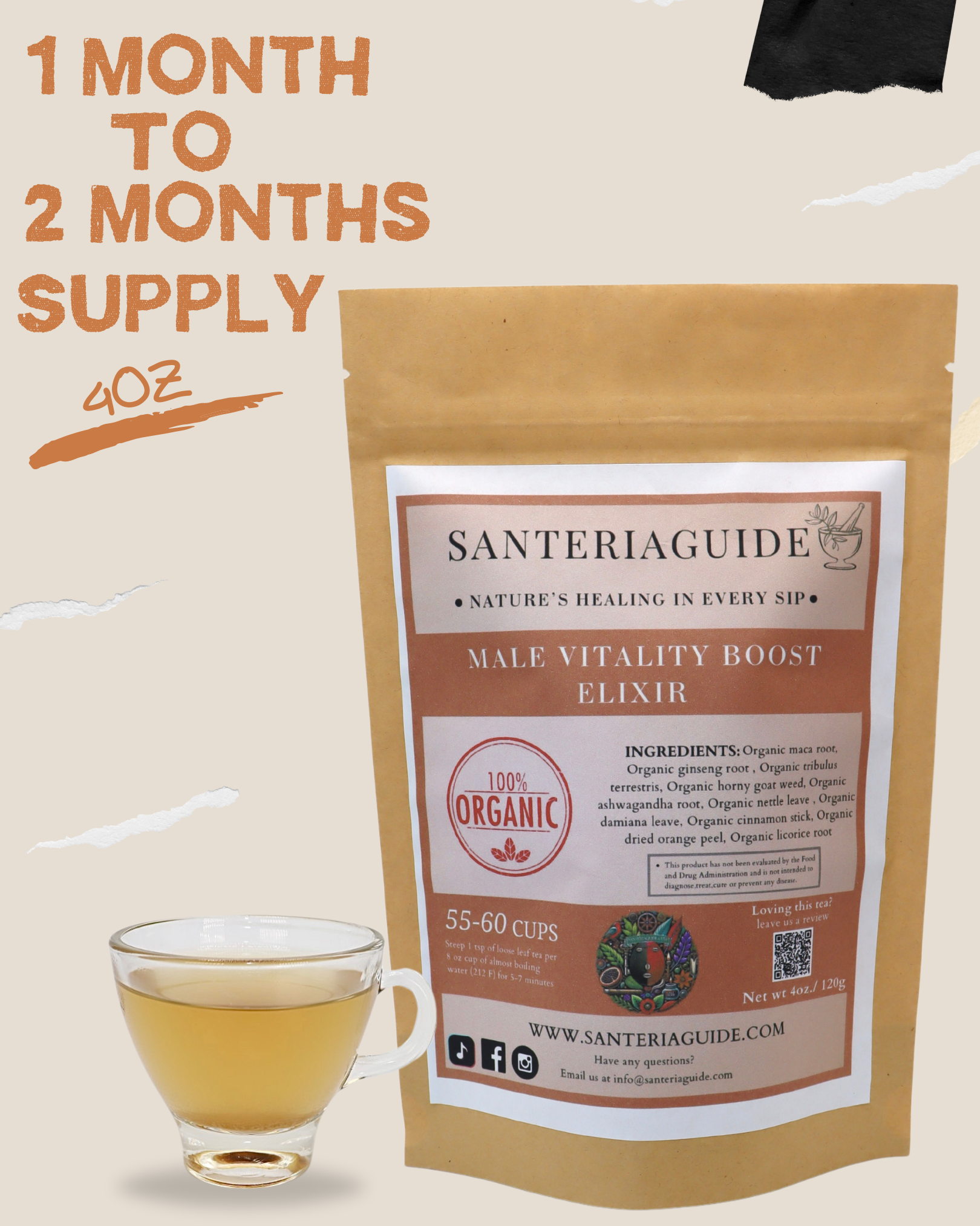 Santeriaguide's Enhanced Male Vitality Boost Elixir Tea - SanteriaGuide