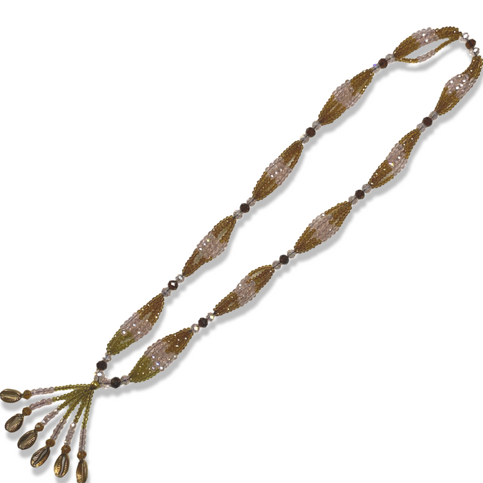 Obbá Gala Necklace – Handmade with Beads & Gold Cowrie Shells