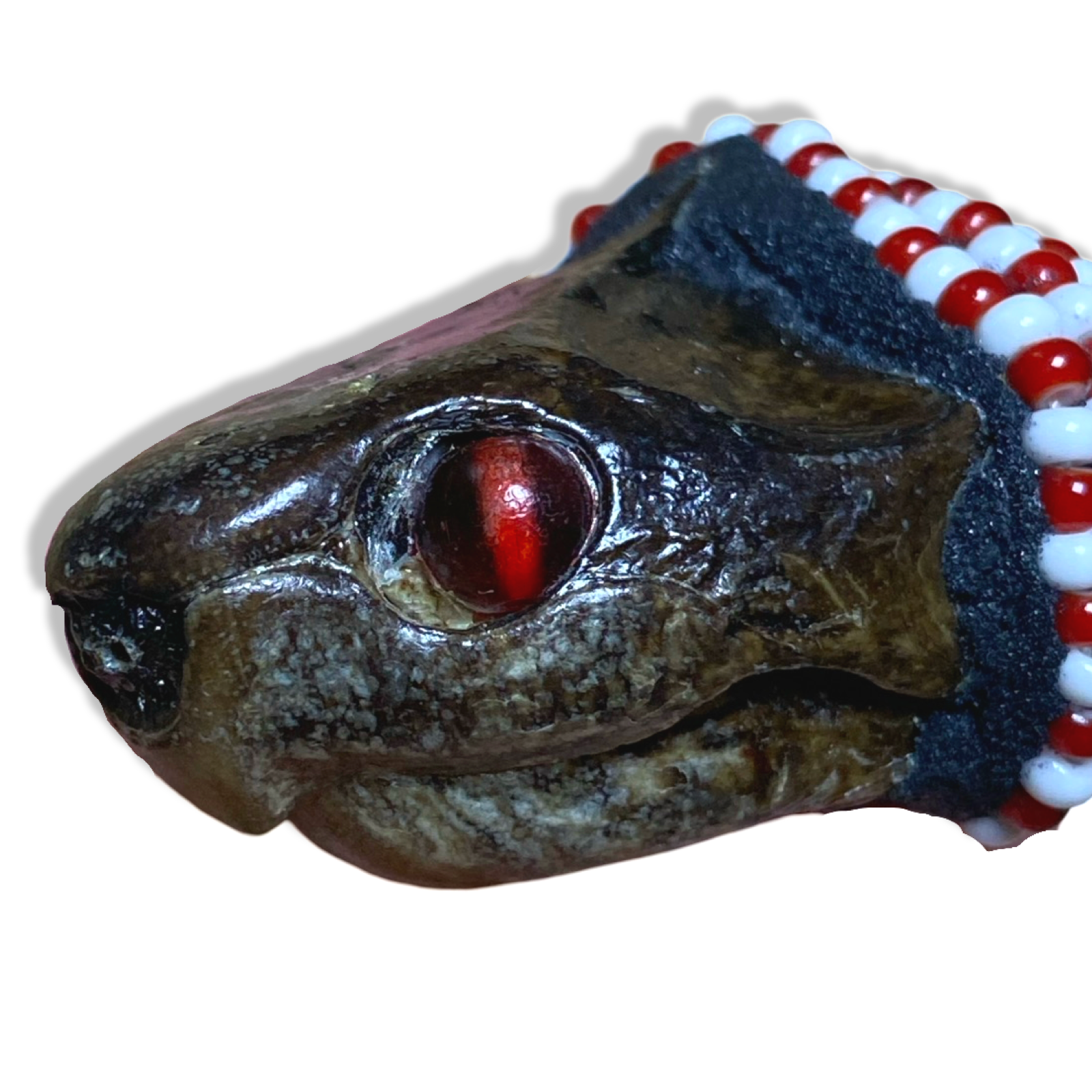 Handmade Eleke de Changó - Red & White Beads with Turtle Pendant Yoruba Santería Orisha - SanteriaGuide