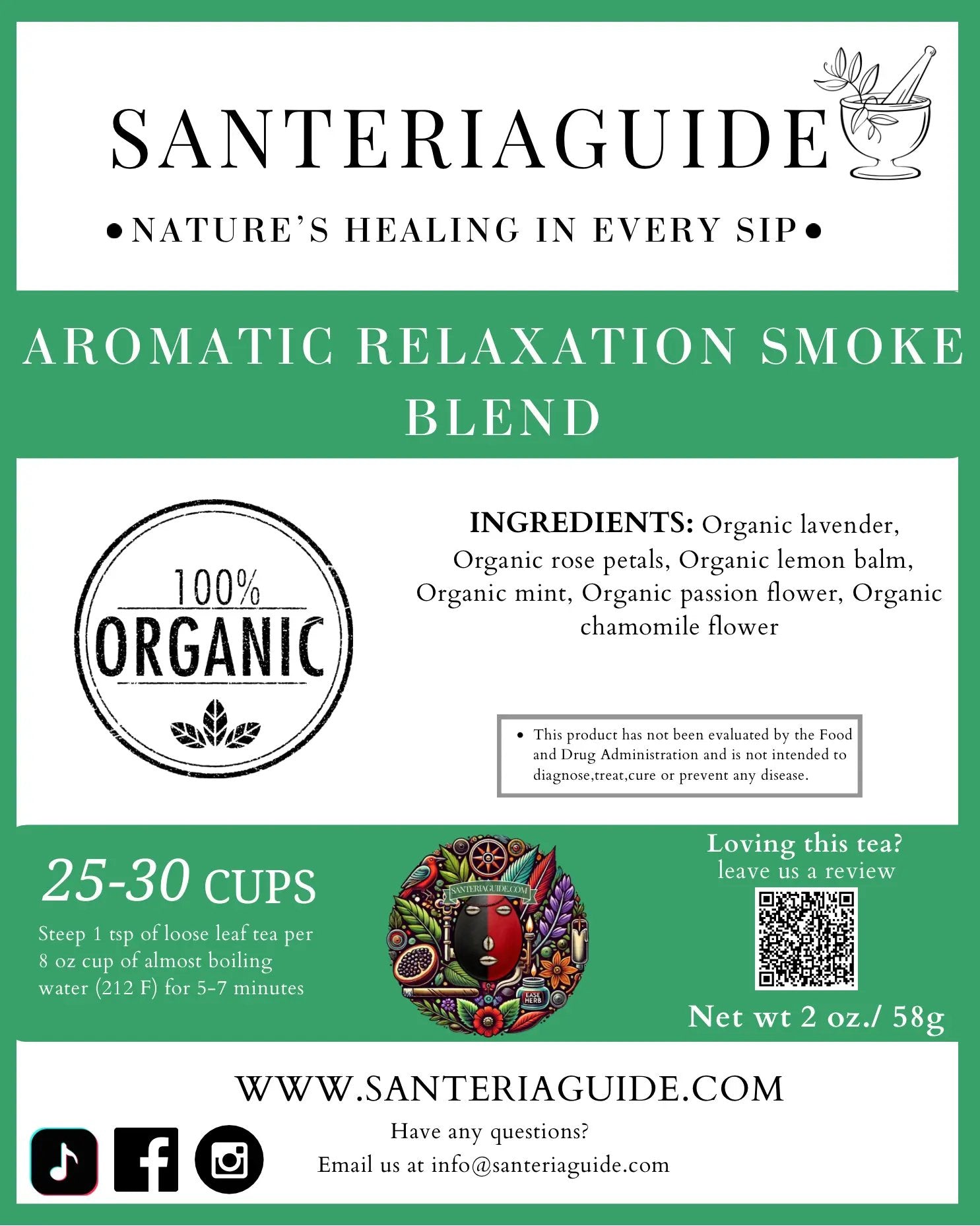 Aromatic Relaxation Tea And Smoke Blend - SanteriaGuide