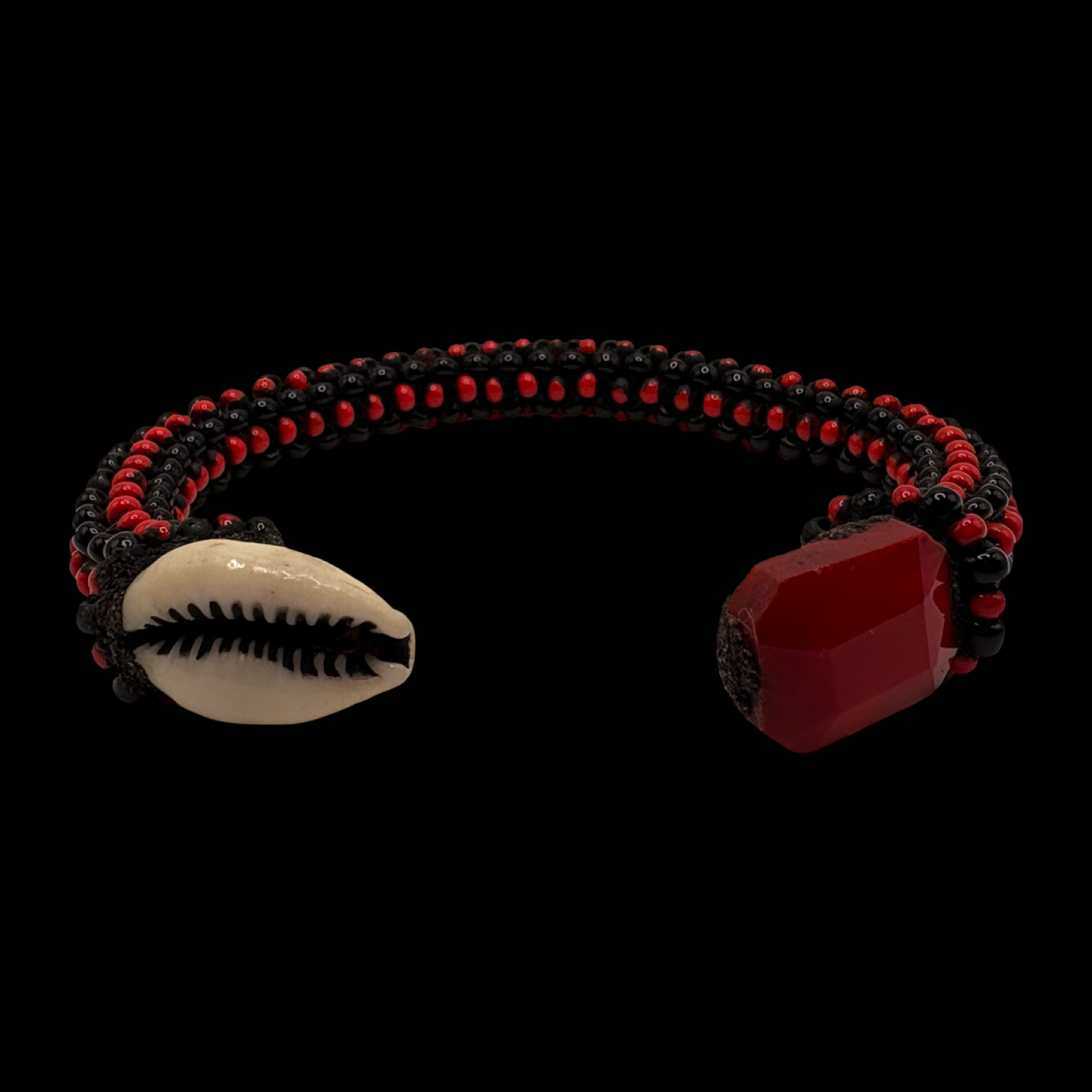 Pulsera Hecha a Mano Ilde de Eleguá Laroyé - Conchas de Cauri o Diseño de Cara Yoruba Santería Orisha