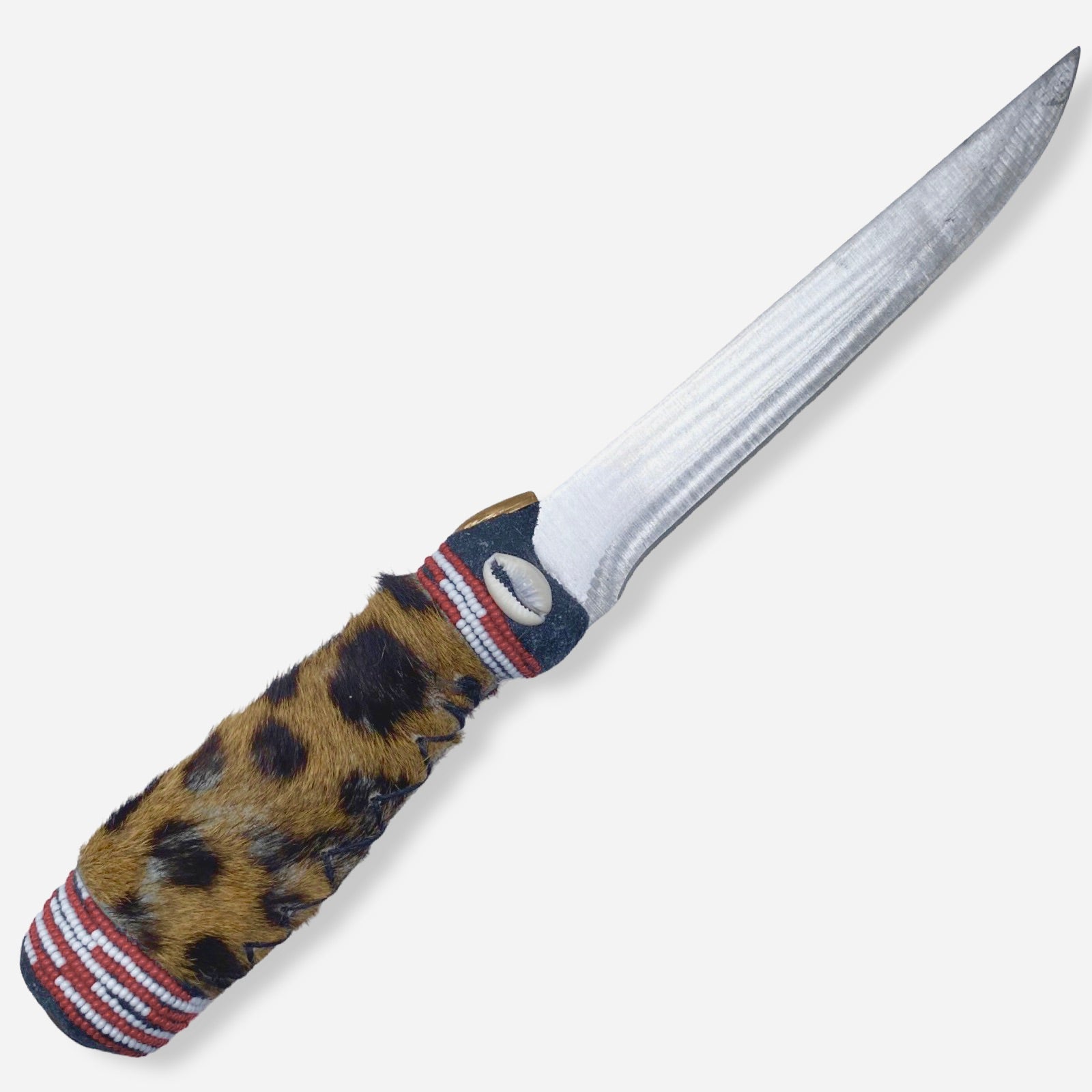 Cuchillo para Babalawo Santero Oba Oriate Shango - De Piel - Diseño 1