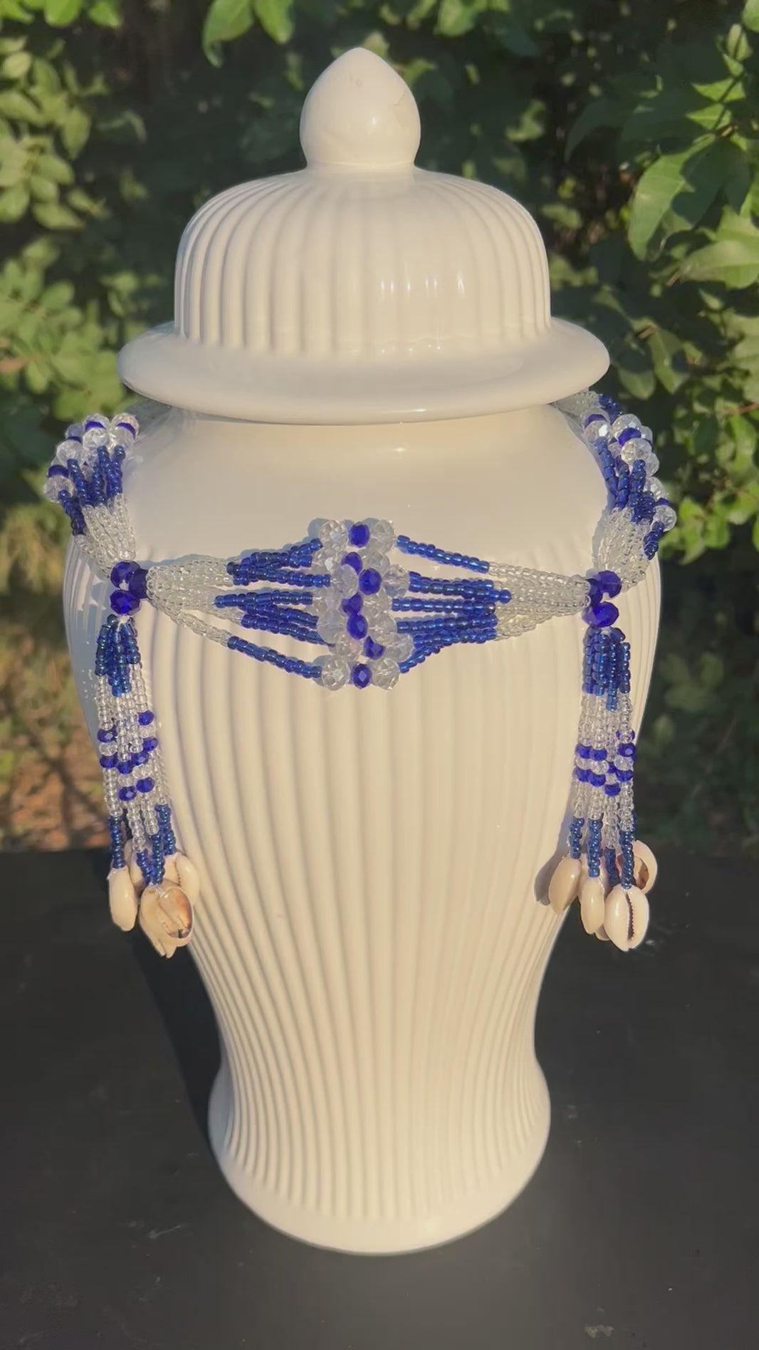 Ritual use of the Mazo for Yemayá displayed with a ceremonial sopera.